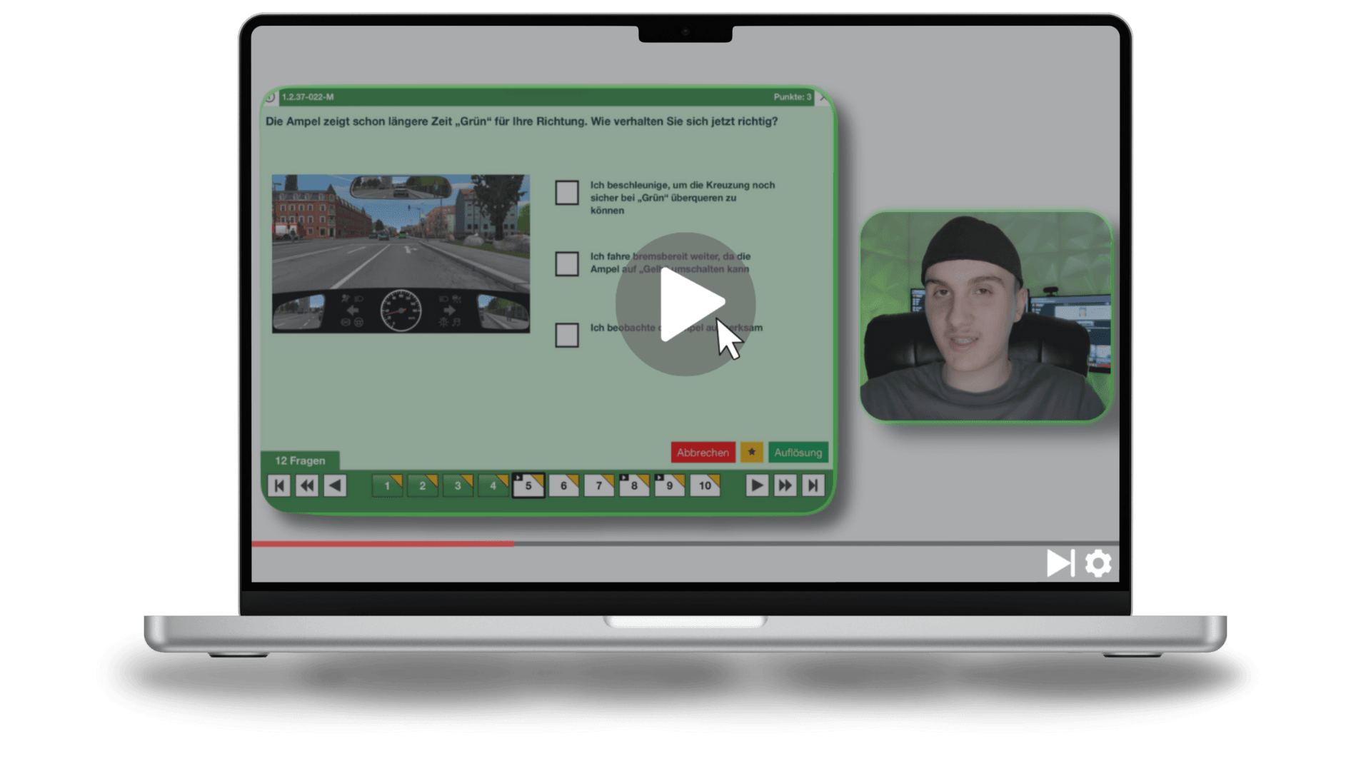 Lernen mit schweren Fragen am Laptop